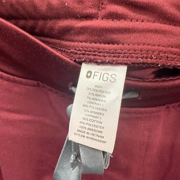 Figs Technical Collection Maroon Jogger Scrub Bottoms - Picture 3 of 6